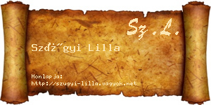 Szügyi Lilla névjegykártya